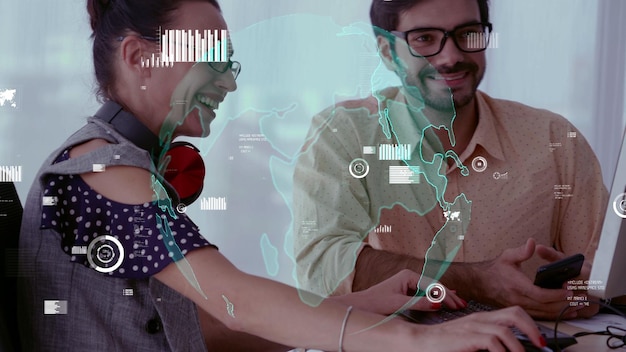 Visão conceitual de empresários na reunião de equipe corporativa