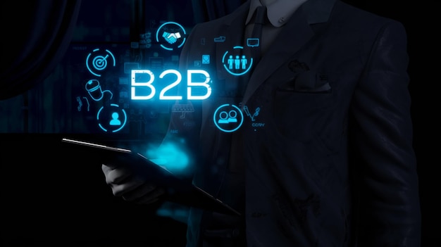 Modelo de negócio B2B em tela virtual