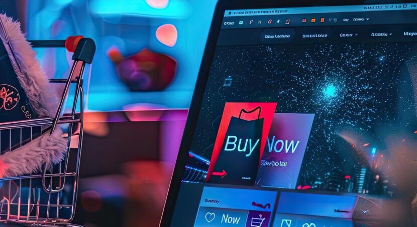 Anúncio de Cyber Monday em uma tela de tablet Grandes descontos produtos populares design digital